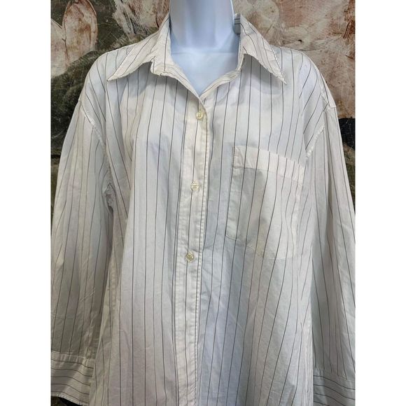NWT CITIZENS of Humanity Cocoon Shirt In Bitter Chocolate Stripe Size Small Top - Picture 7 of 12